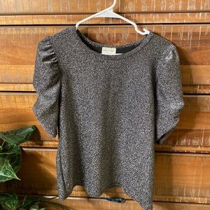 Silver and Black Large Top